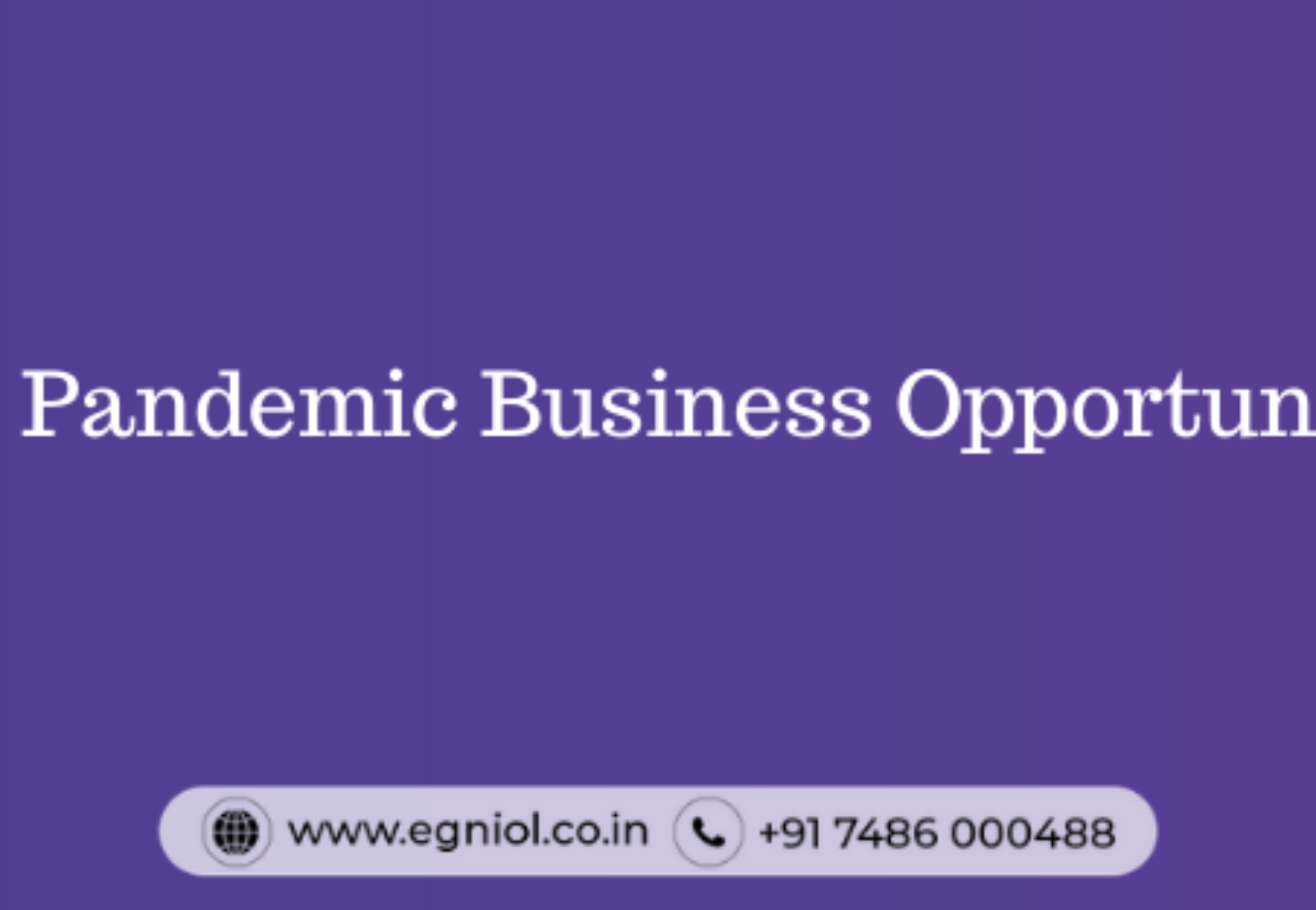 Post pandemic business opportunities - By Egniol